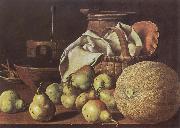 Melendez, Luis Eugenio Still-Life with Melon and Pears oil on canvas